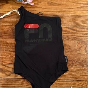 Fila Kids Black and Red One Piece Swimsuit